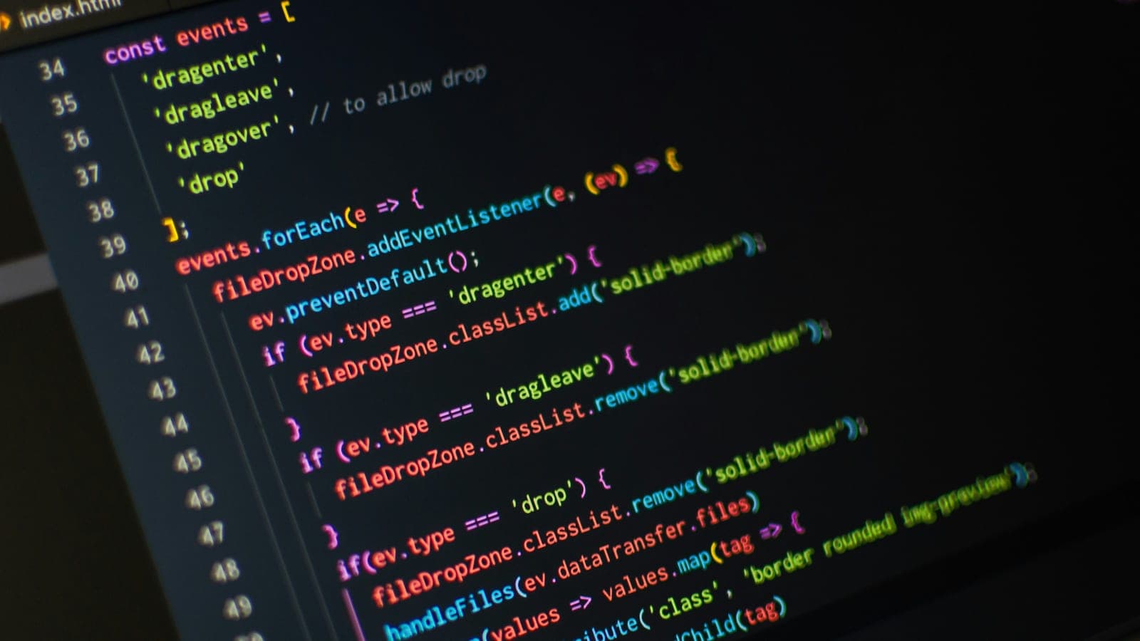 Drag and Drop JS code in VSCode editor