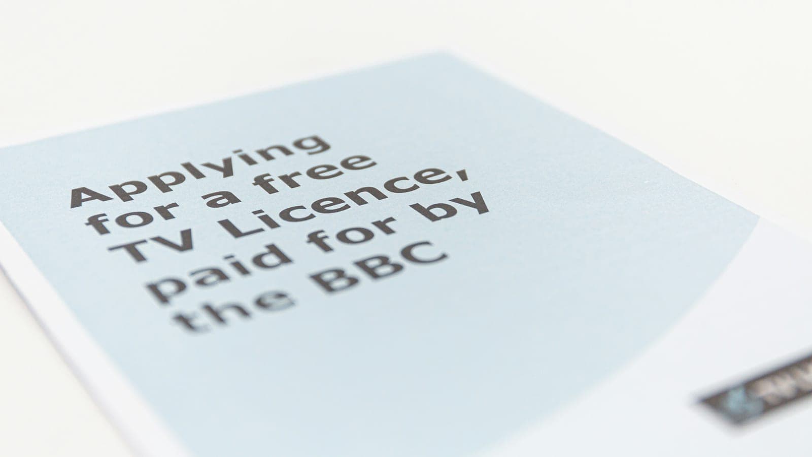 Applying for a free over 75 TV Licence, paid for by the BBC
