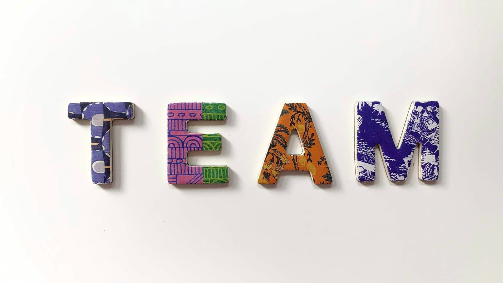 Team in Colorful Alphabets
