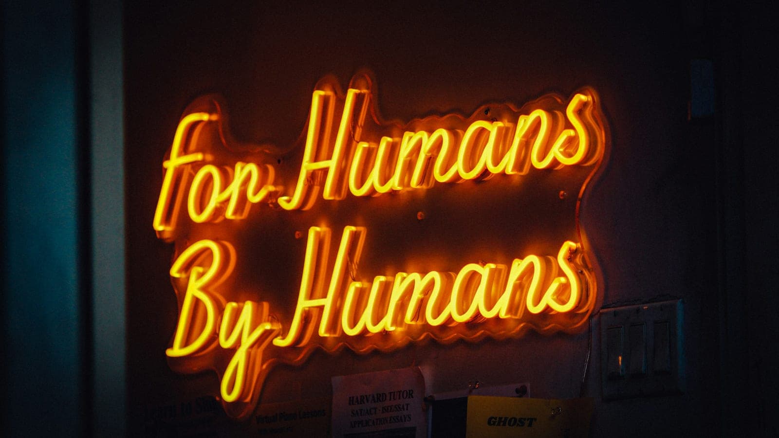 A store front at night