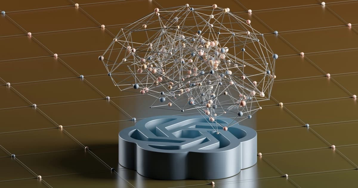 A computer-generated illustration of a laptop surrounded by glowing network connections on a dark background